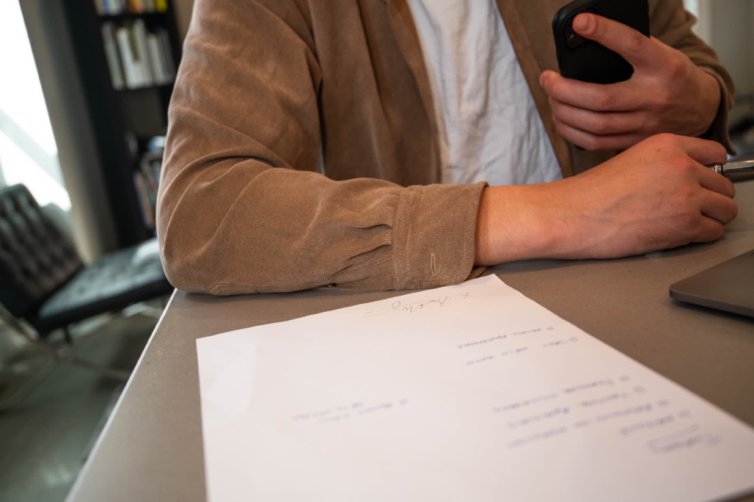 Documents on a desk
